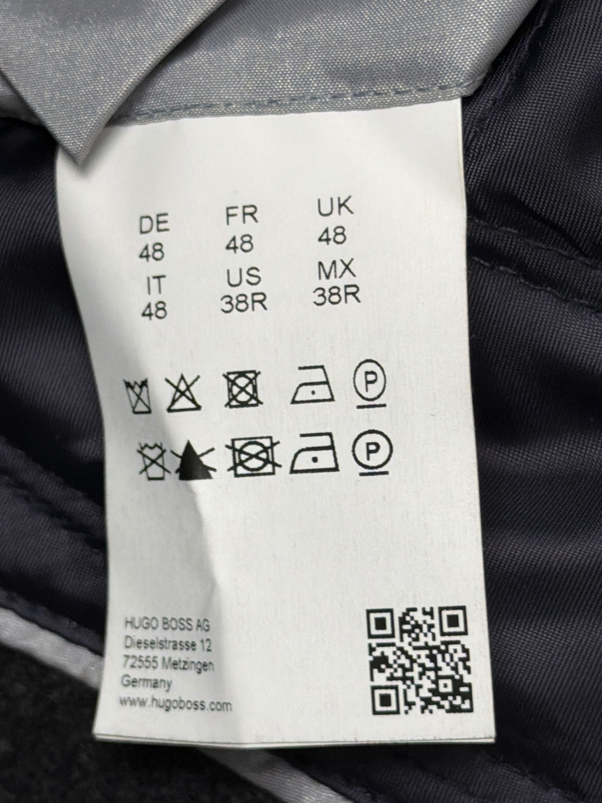 Men’s Hugo Boss Water Repellent Overcoat Jacket In Navy - Medium - 3827