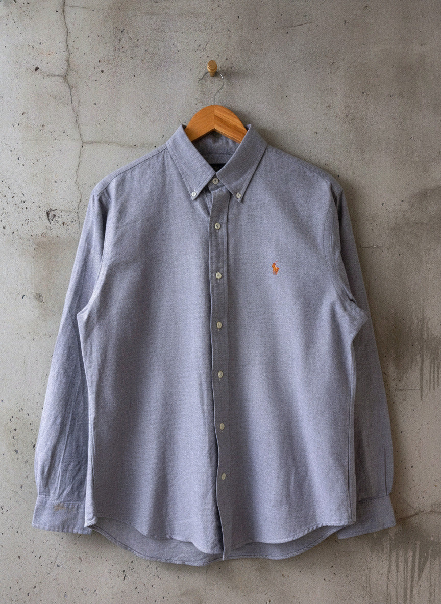 Men’s Ralph Lauren Slim Stretch Fit Oxford Chambray Shirt In Blue - Large - 3473