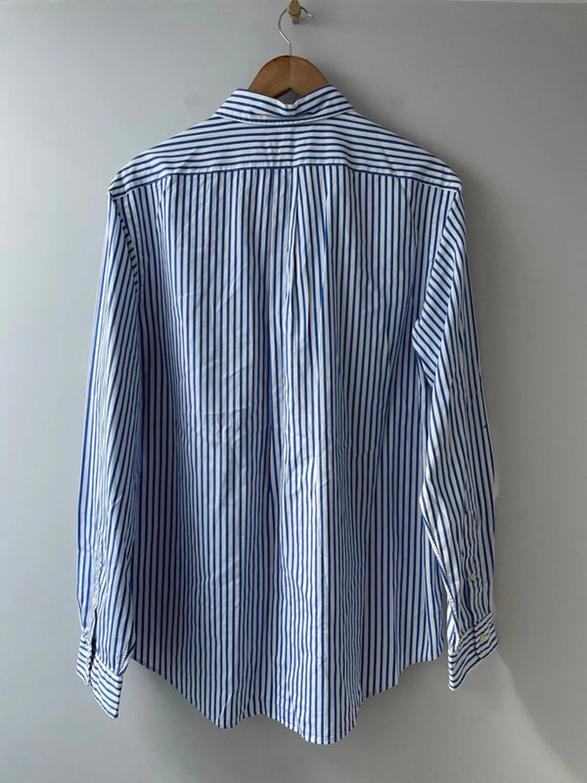 Men’s Ralph Lauren Stripped Oxford Long Sleeve Shirt In Navy/White - Xlarge - 2567