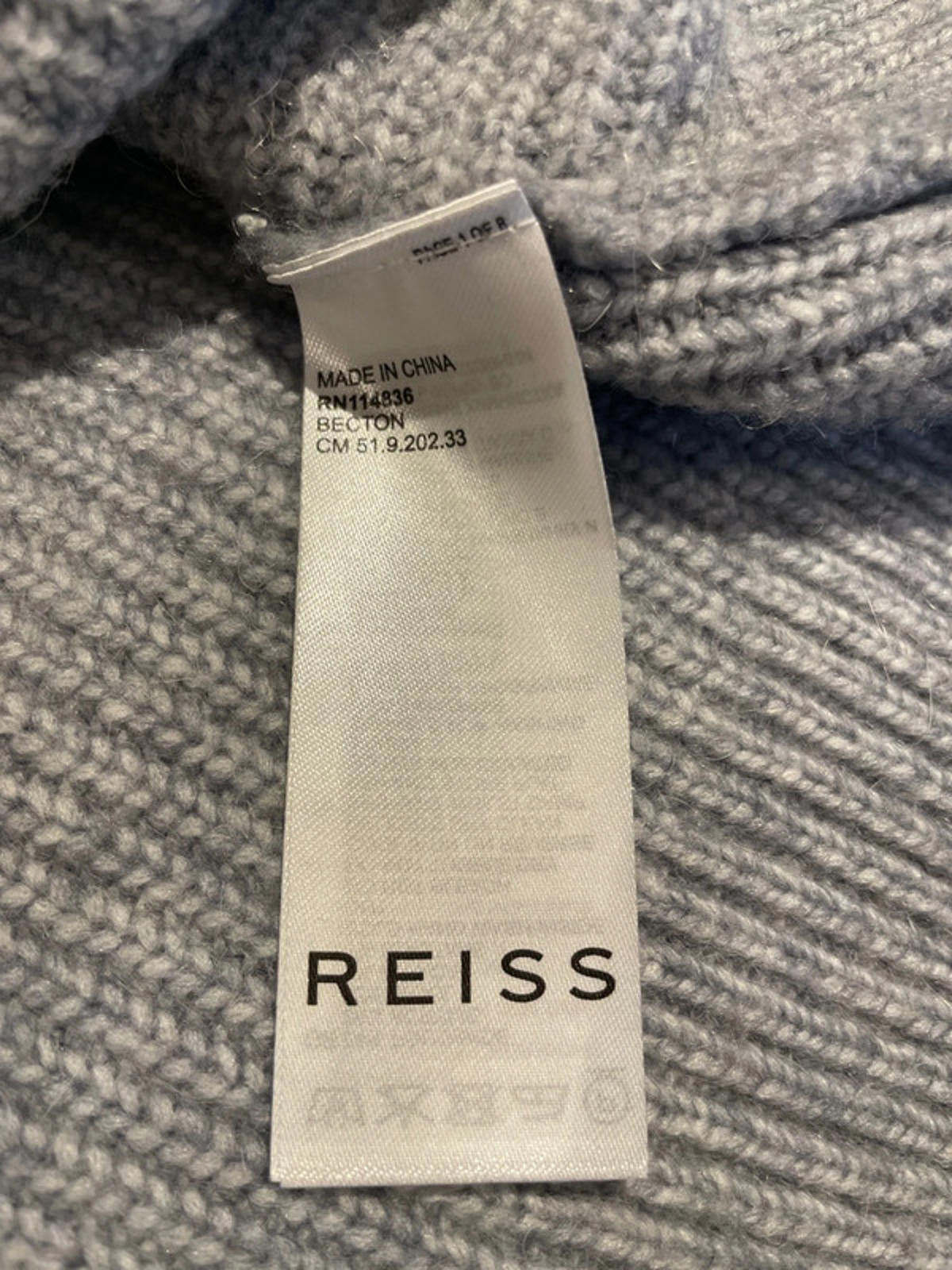 Men’s Reiss Premium Wool And Alpaca Crew Neck Ribbed Jumper In Grey - Small - 2534