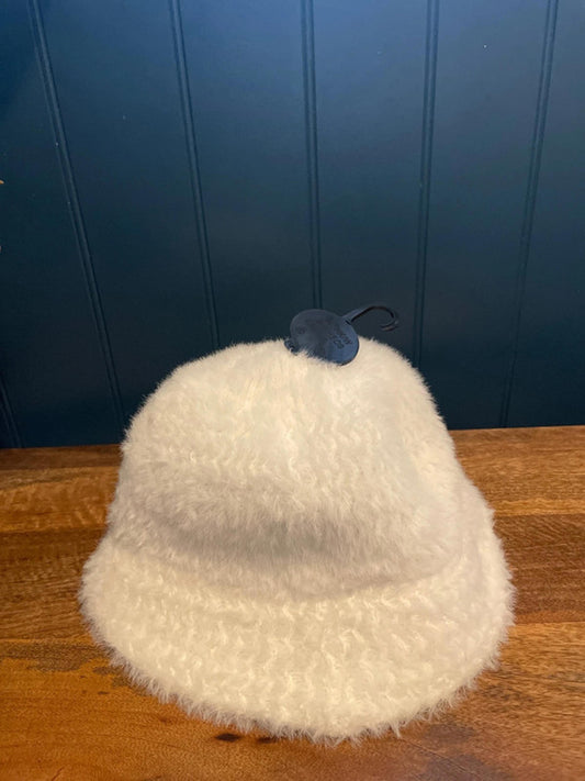 Unisex Fuzzy Bucket Hat in Off White - 2603