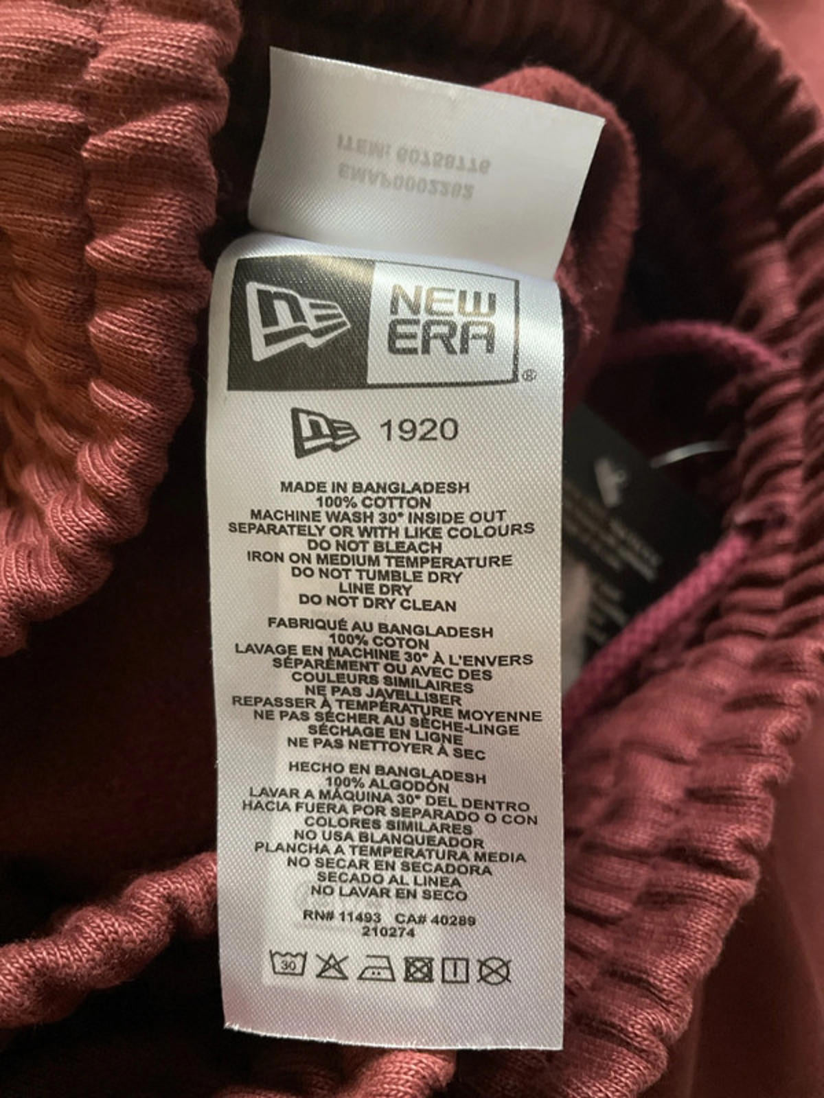 Men’s New Era Jogging Bottoms In Burgundy - Medium - W32/L32 - 2435