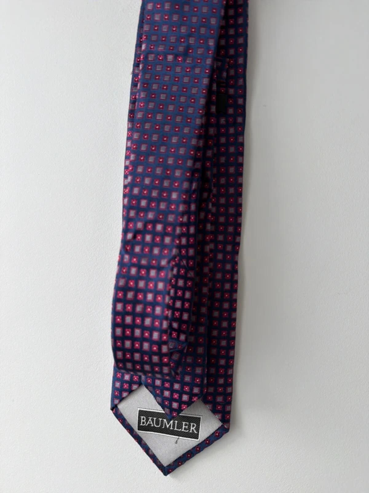 Baumler Premium 100% Silk Tie In Navy - 3337