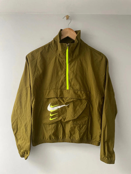 Women’s Nike 1/4 Zip Windbreaker Jacket Coat in Olive Green - XSmall - 2305