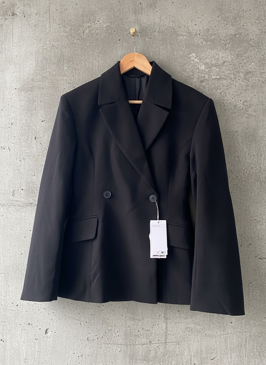 Women’s Weekday Double Breasted Blazer Jacket in Black - Small - 2983