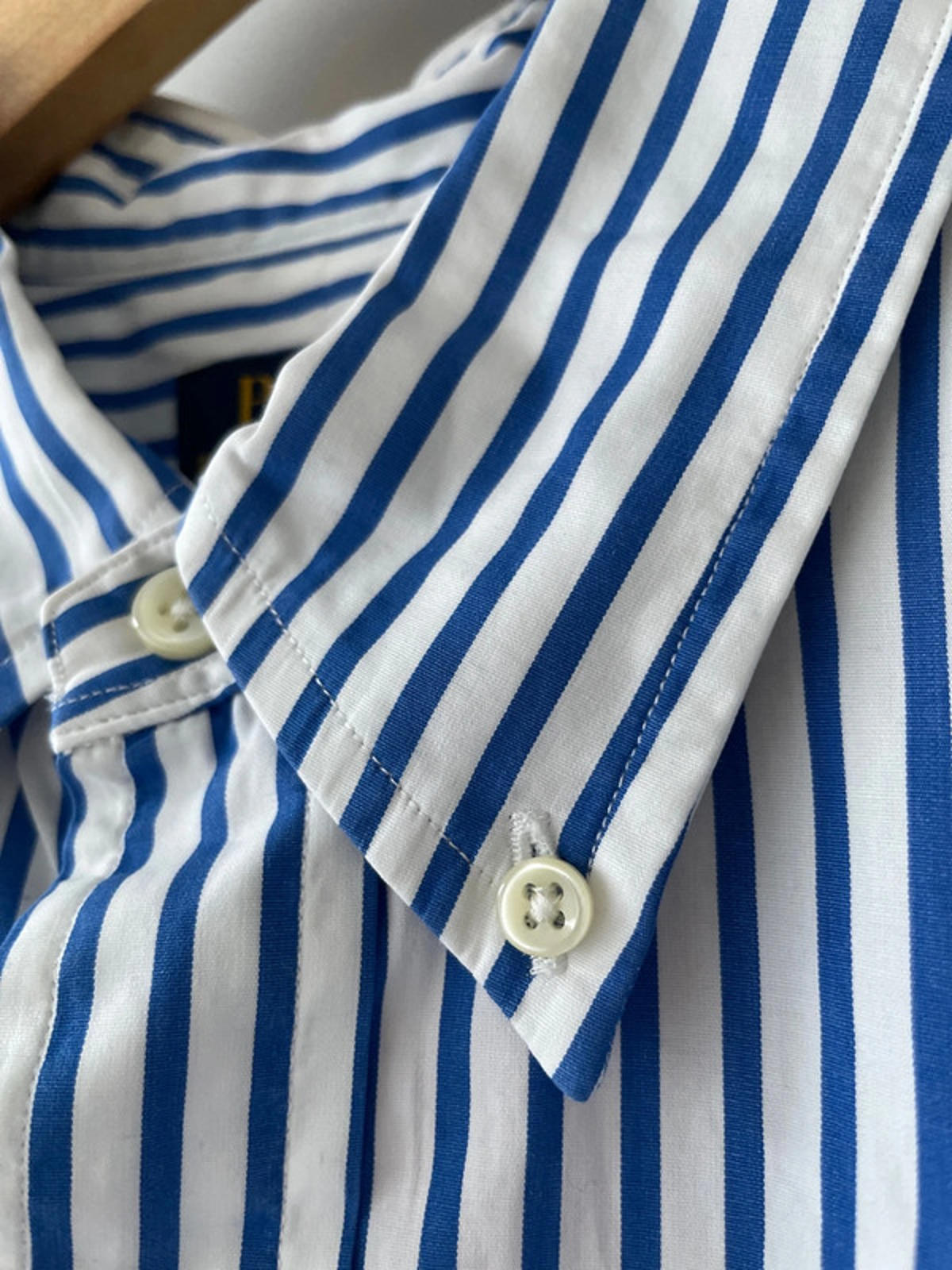 Men’s Ralph Lauren Stripped Oxford Long Sleeve Shirt In Navy/White - Xlarge - 2567