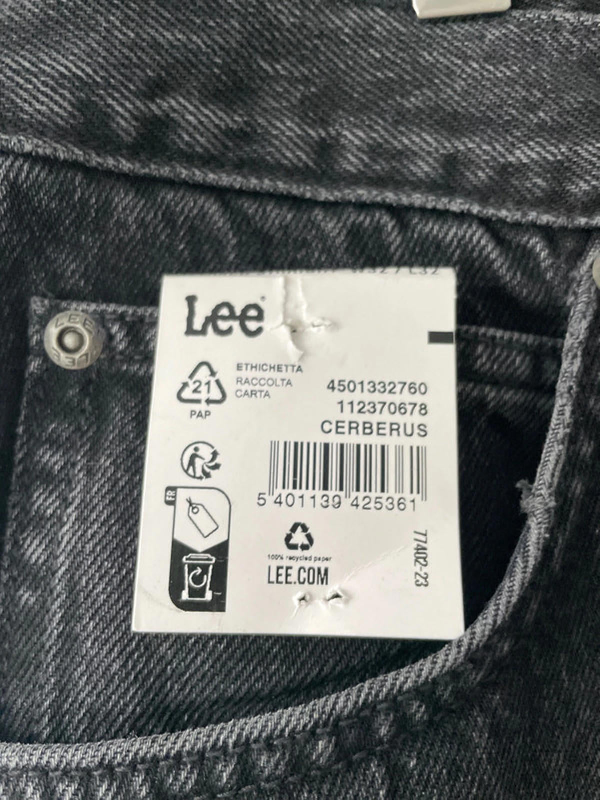 Mens Lee Relaxed Straight Fit Jeans In Black - W32/L32 - 2344