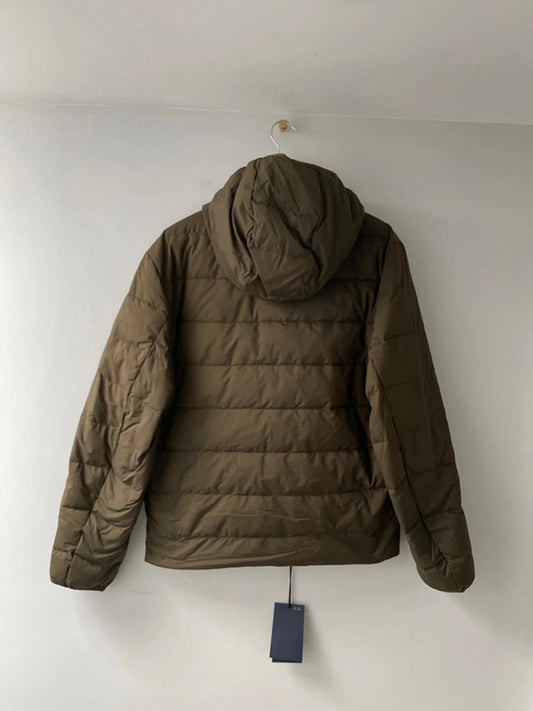 Mens Mango Gorry Hooded Padded Puffer Jacket In Khaki - Medium - 2373