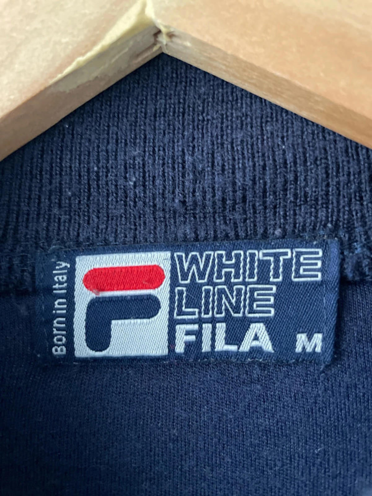 Men’s Fila White Line Settanta Vintage Bomber Track Jacket in Navy - Medium-2590