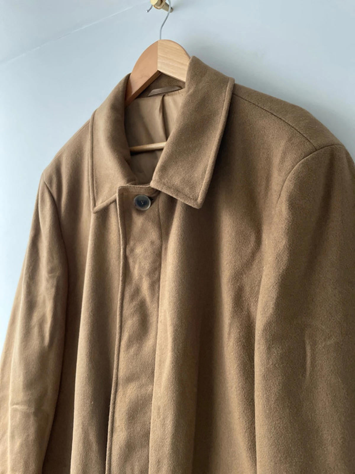 Men’s Werther Wool Cashmere blend Longline Coat In Camel - Large -2460