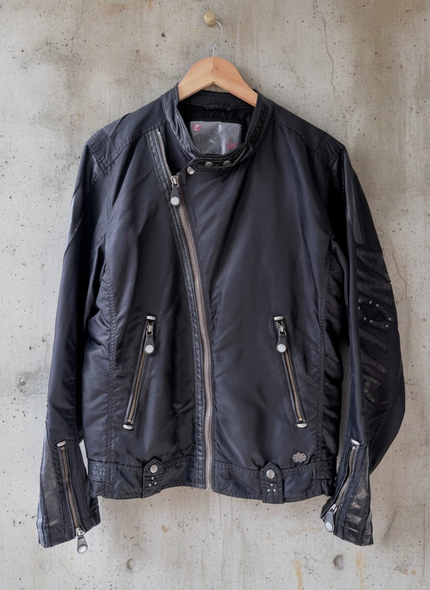 Mens Diesel FLA Speed King Daytona Vintage Biker Jacket In Black - Large - 3550