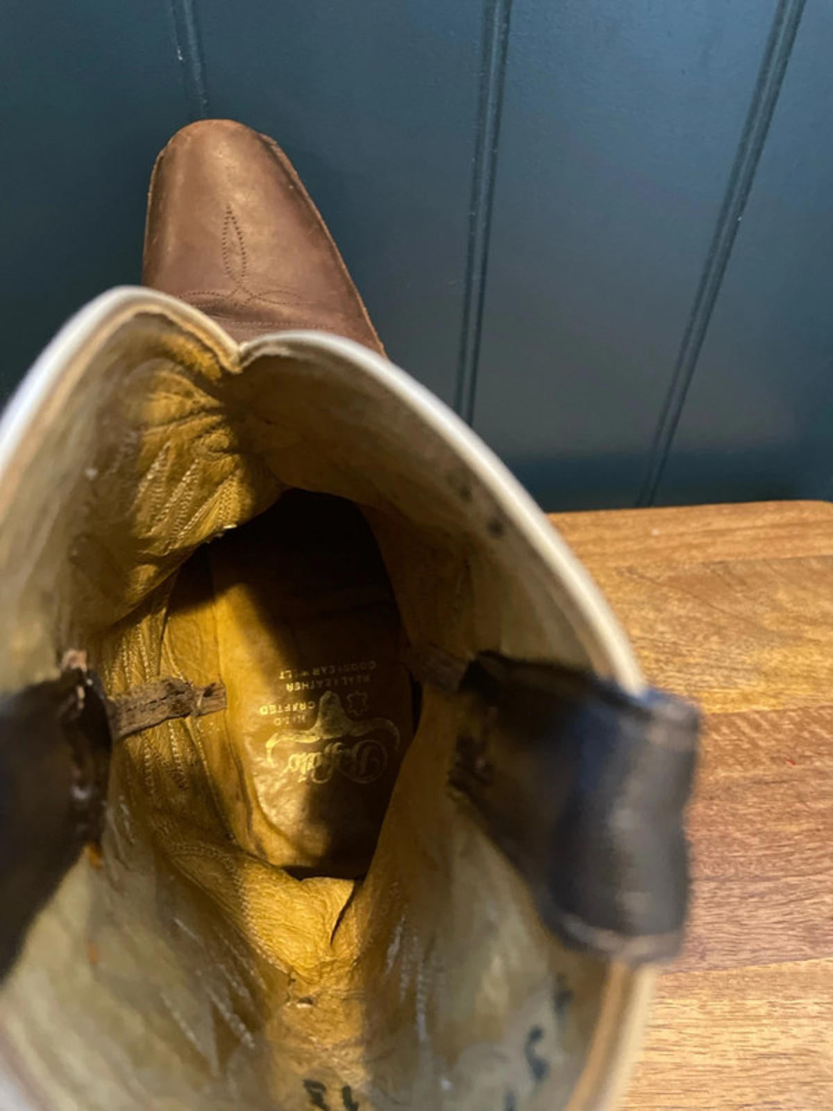 Women’s Buffalo Premium Leather Hand Crafted Cowboy Boots - UK5- 2575