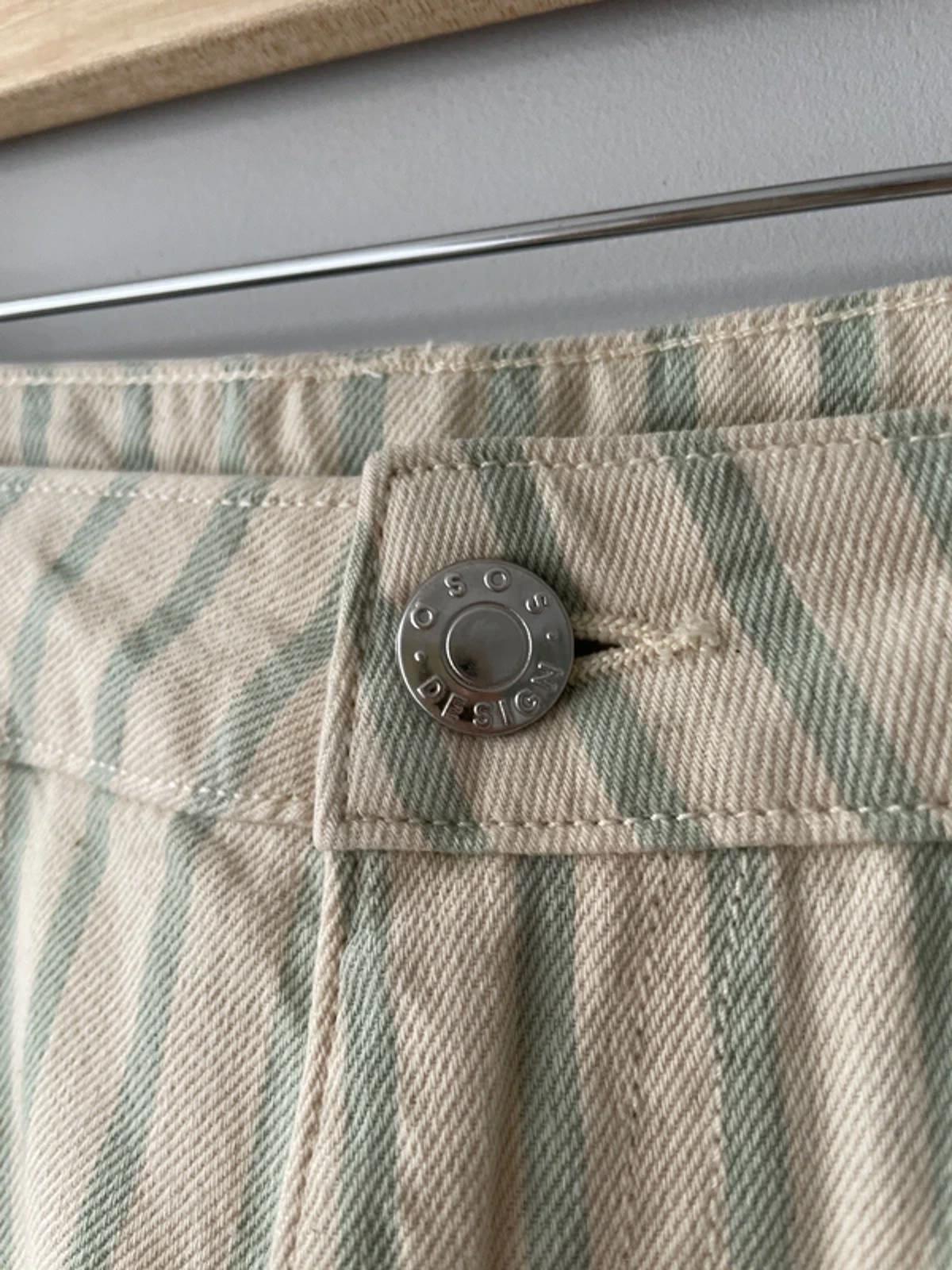 Men’s Stripped Classic Chino Shorts in Green/Cream - W34/L10.5 - 3166