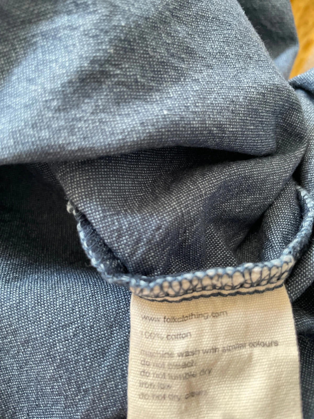 Men’s Folk Relaxed Fit Long Sleeve Chambray Shirt - Large - 2234