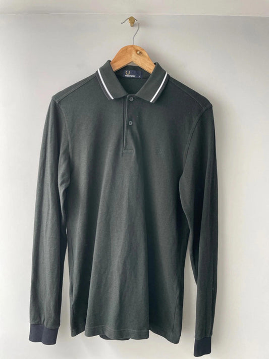 Men’s Fred Perry Long Sleeve Polo With Collar Tipping - Small - 1553