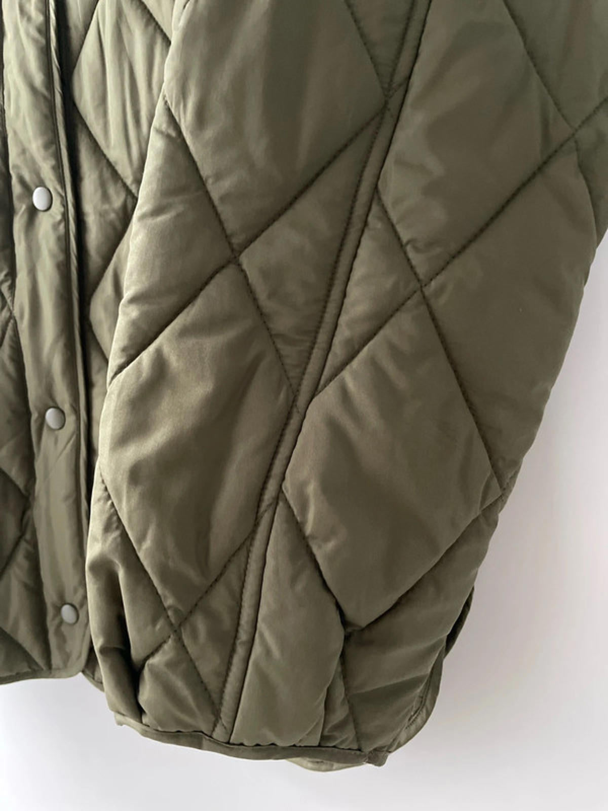 Women’s Pieces Light Weight Crew Neck Quilted Jacket In Khaki - Small - 2481