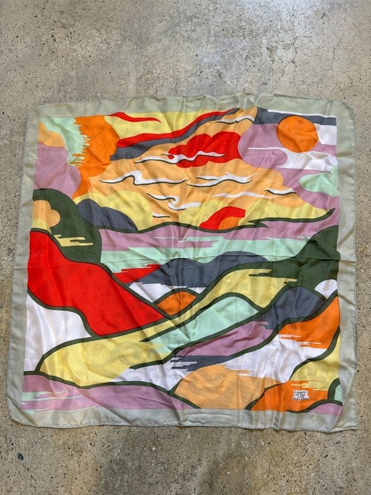 Unisex Liberty of London 100% Silk Scarf With Abstract Landscape Design - 3852