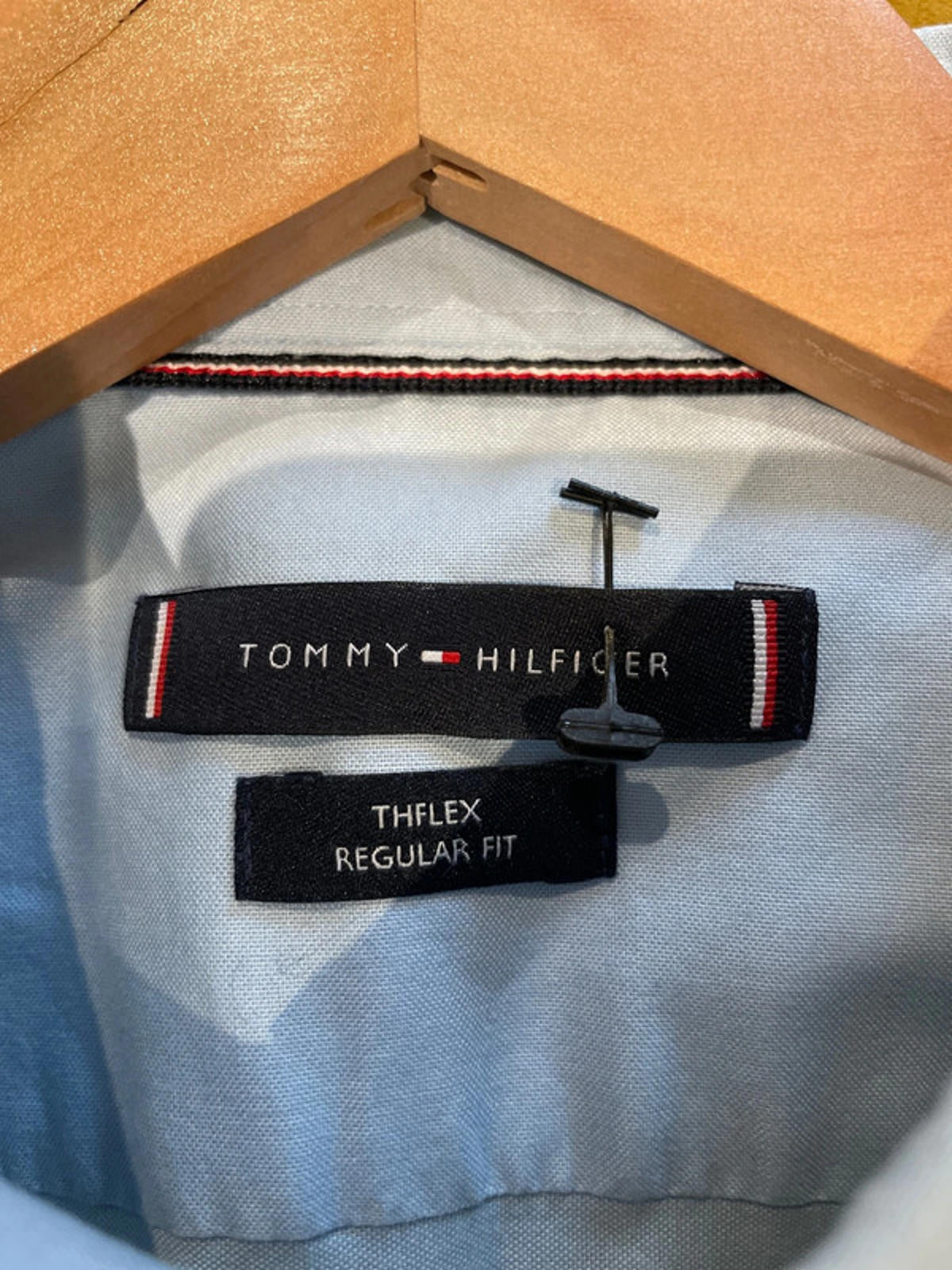Men’s Tommy Hilfiger THFlex Regular Fit Long Sleeve Shirt In Blue - Medium -2757