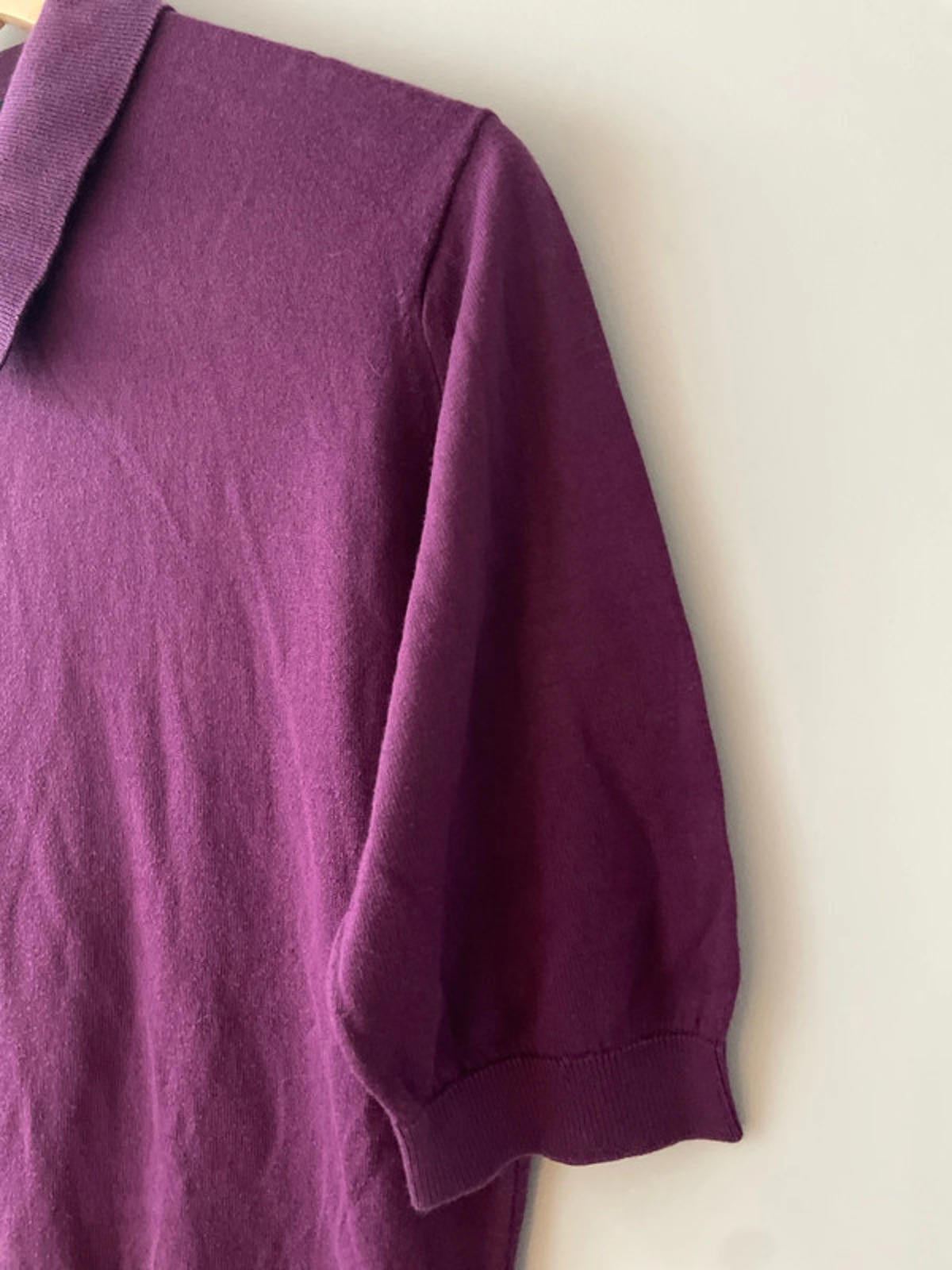 Men’s John Smedley Premium Knitted Polo Shirt Top In Purple - XSmall - 2879