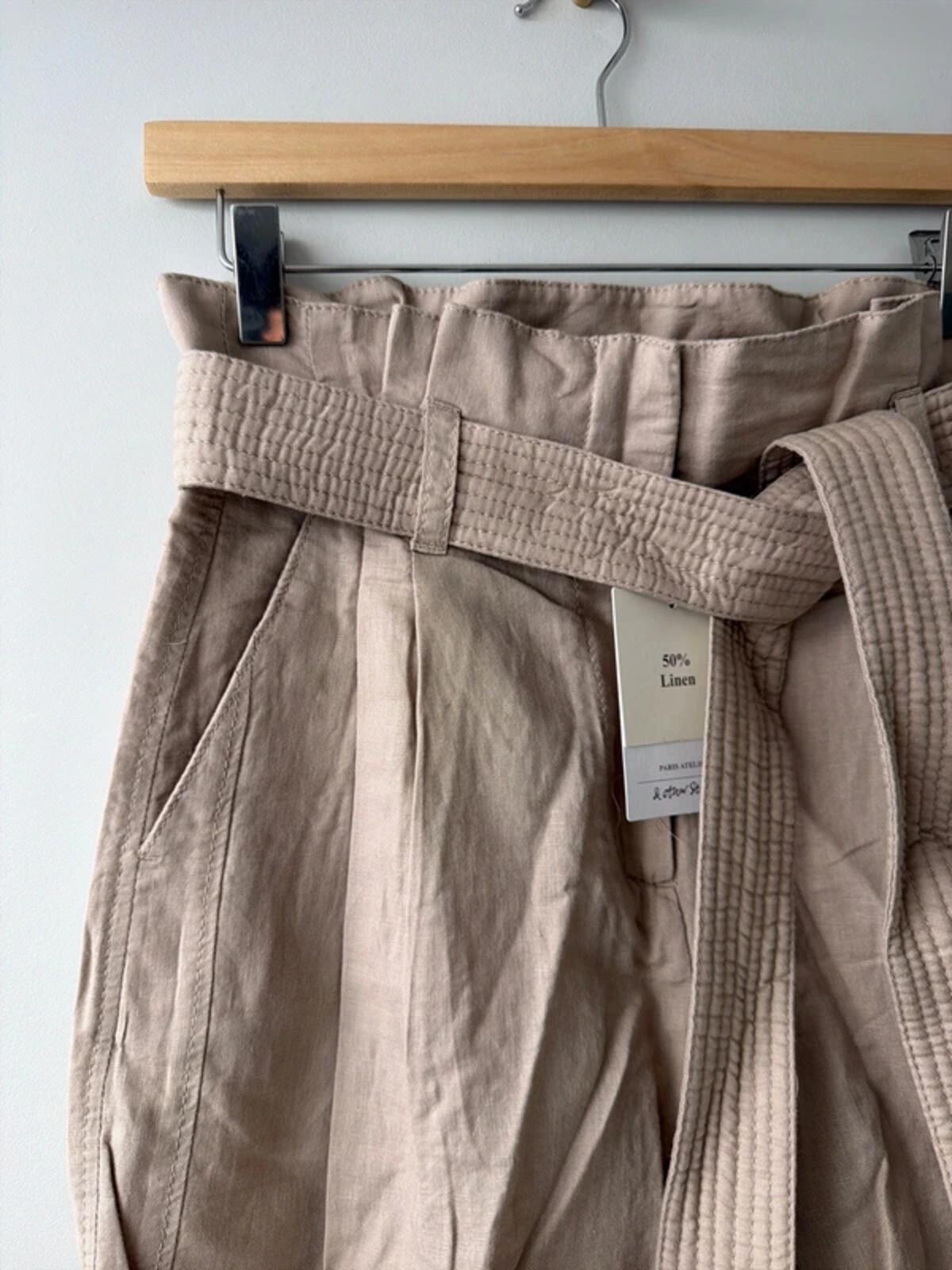 Women’s & Other Stories linen tie front paperbag style shorts - Uk6 - 3444