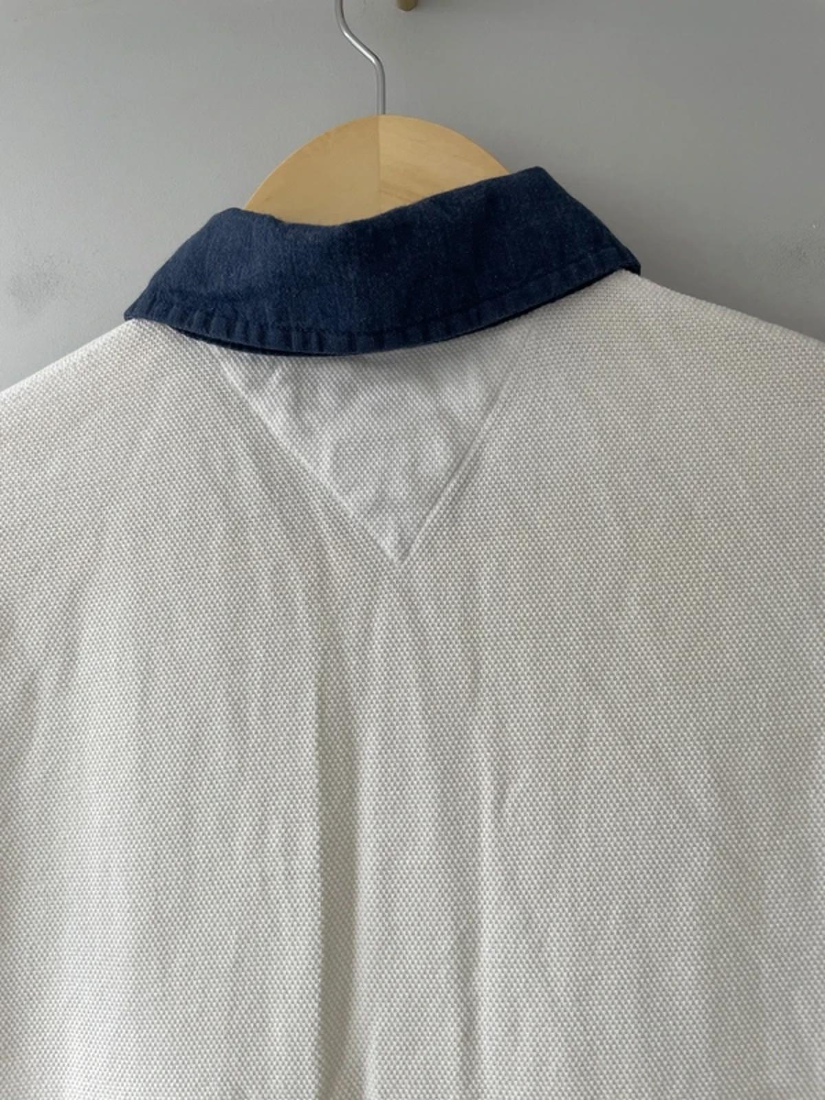 Men’s Tommy Hilfiger Slim Fit Polo Top in White And Navy - Small - 3019