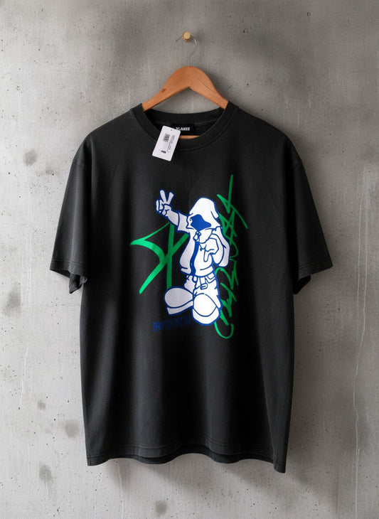 Men’s XLarge Oversized Fit Crew Neck T-Shirt In Black - Medium - 2649