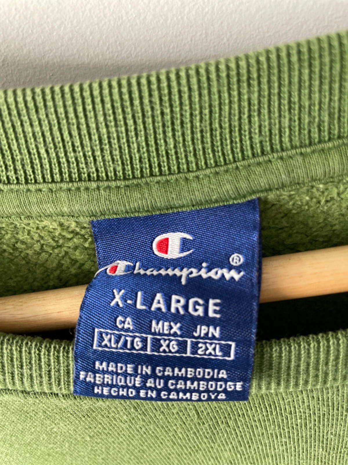 Men’s Champion Crew Neck Long Sleeve Jumper In Khaki - XLarge - 2237