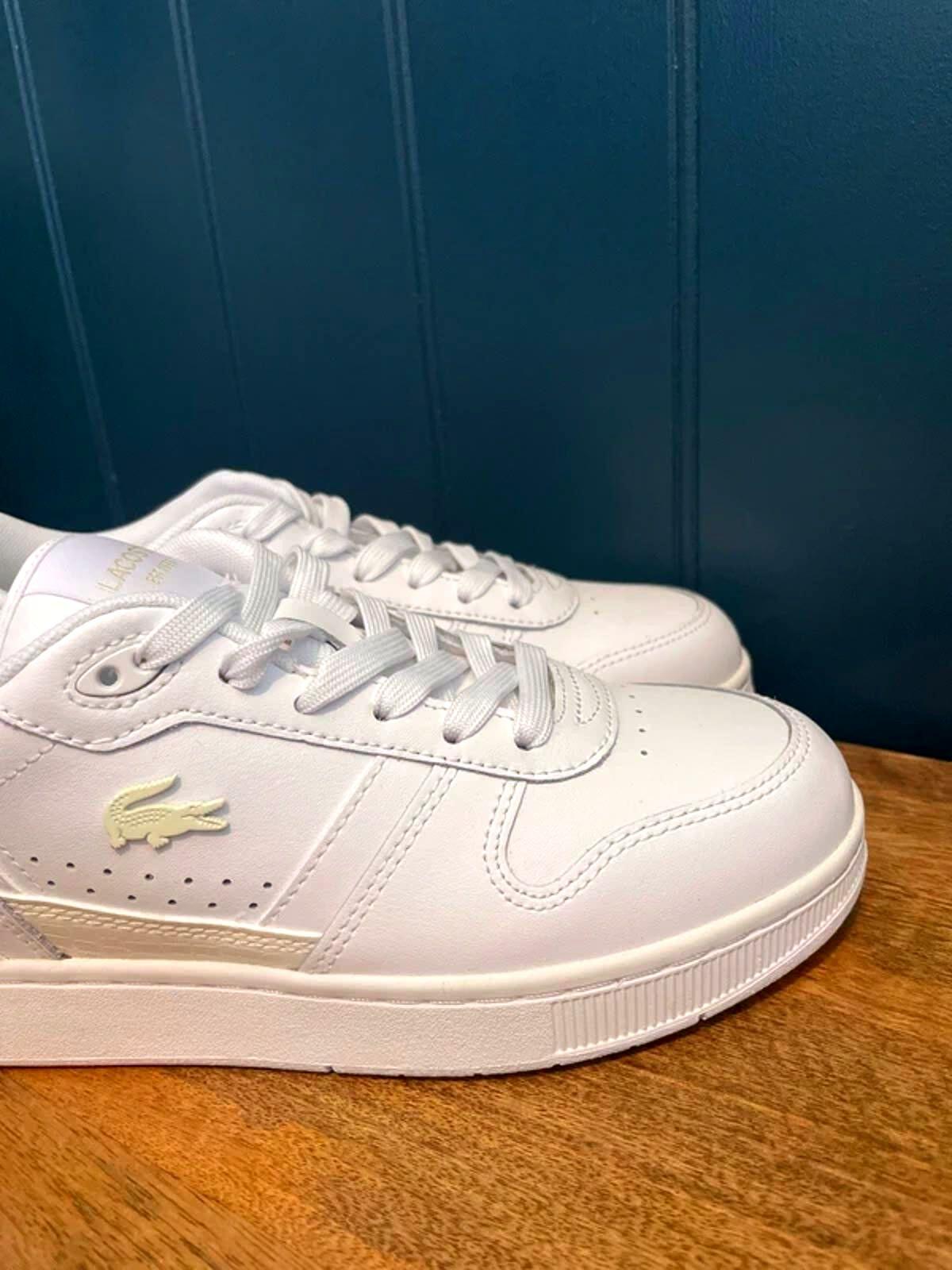 Women’s Lacoste T-Clip Premium Leather Trainers in White - UK4 - 3097