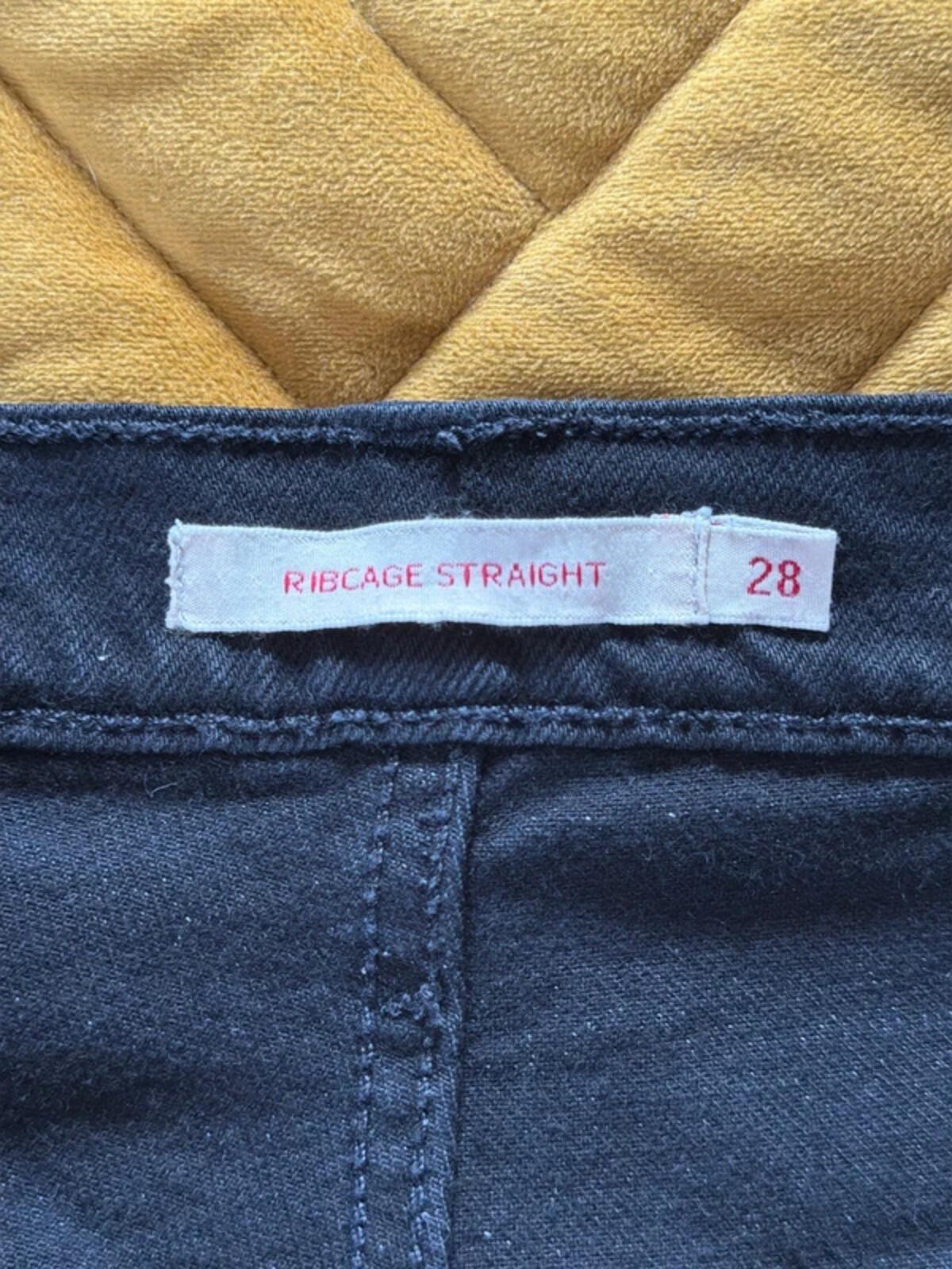 Women’s Levi’s High Waisted Ribcage Straight Fit Jeans In Black - W28/L27 - 3311