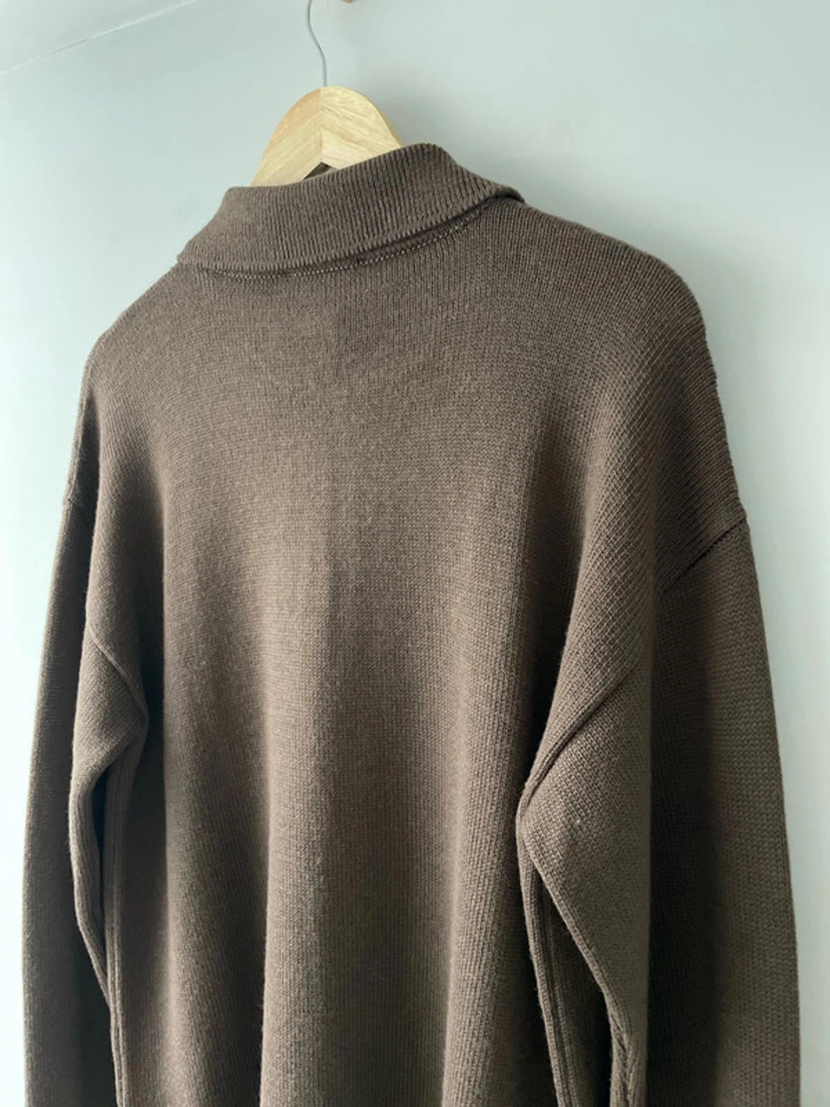 Men’s CAT WWR 1/4 Zip Long Sleeve Polo Top In Brown - Medium - 2480