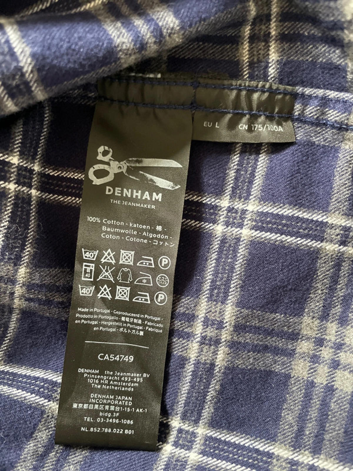 Men’s Denham Premium Brushed Cotton Check Shirt In Navy - Large - 1878