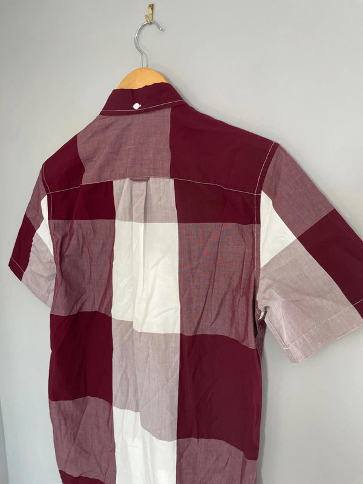 Men’s Fred Perry Check Shirt With Button Down Collar In Burgundy - Small - 1878