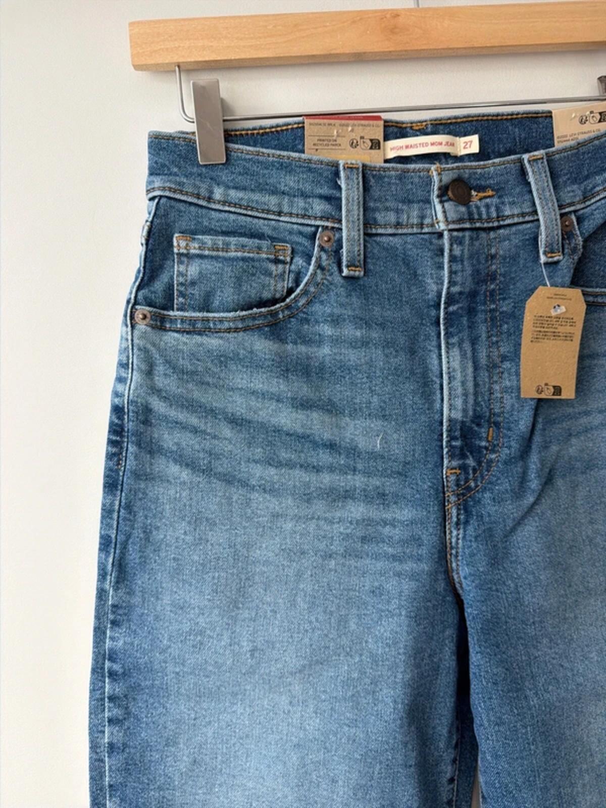 Women’s High Waisted Straight Leg Stretch Fit Mom Jeans In Navy - W27/L29 - 3433