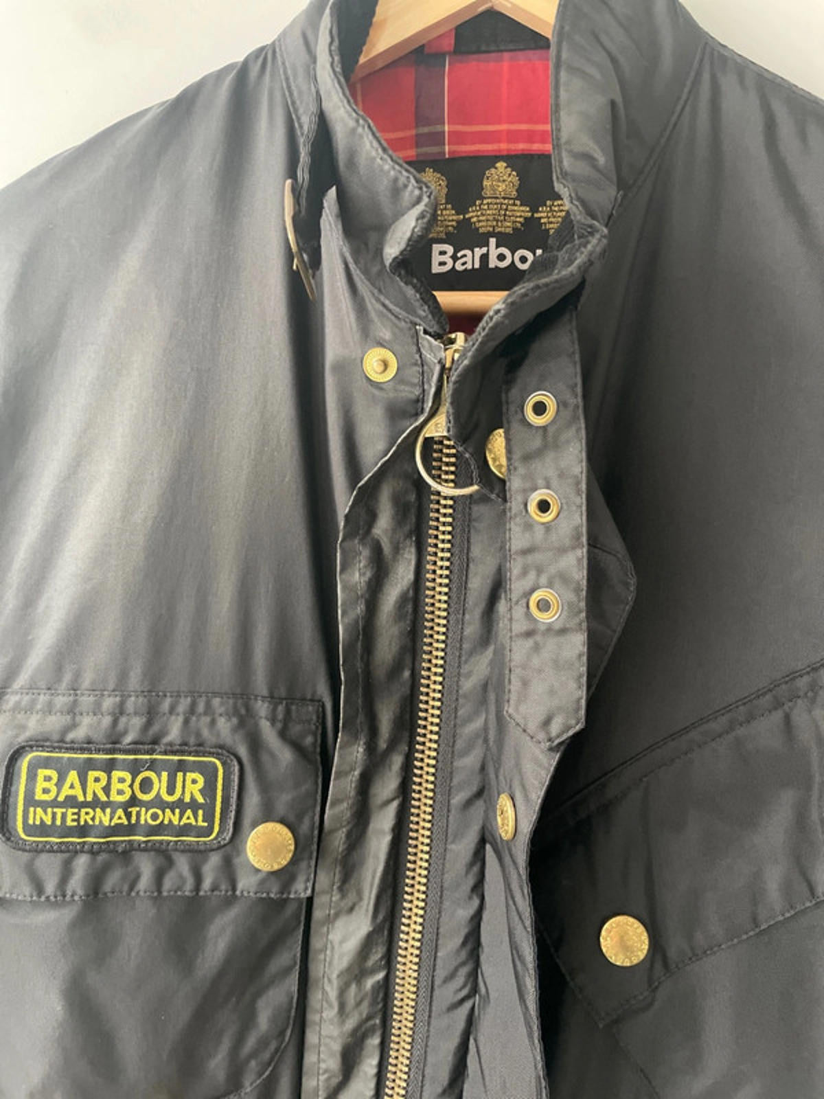 Men's Barbour International A7 Premium Biker Jacket in Black - Small - 2085