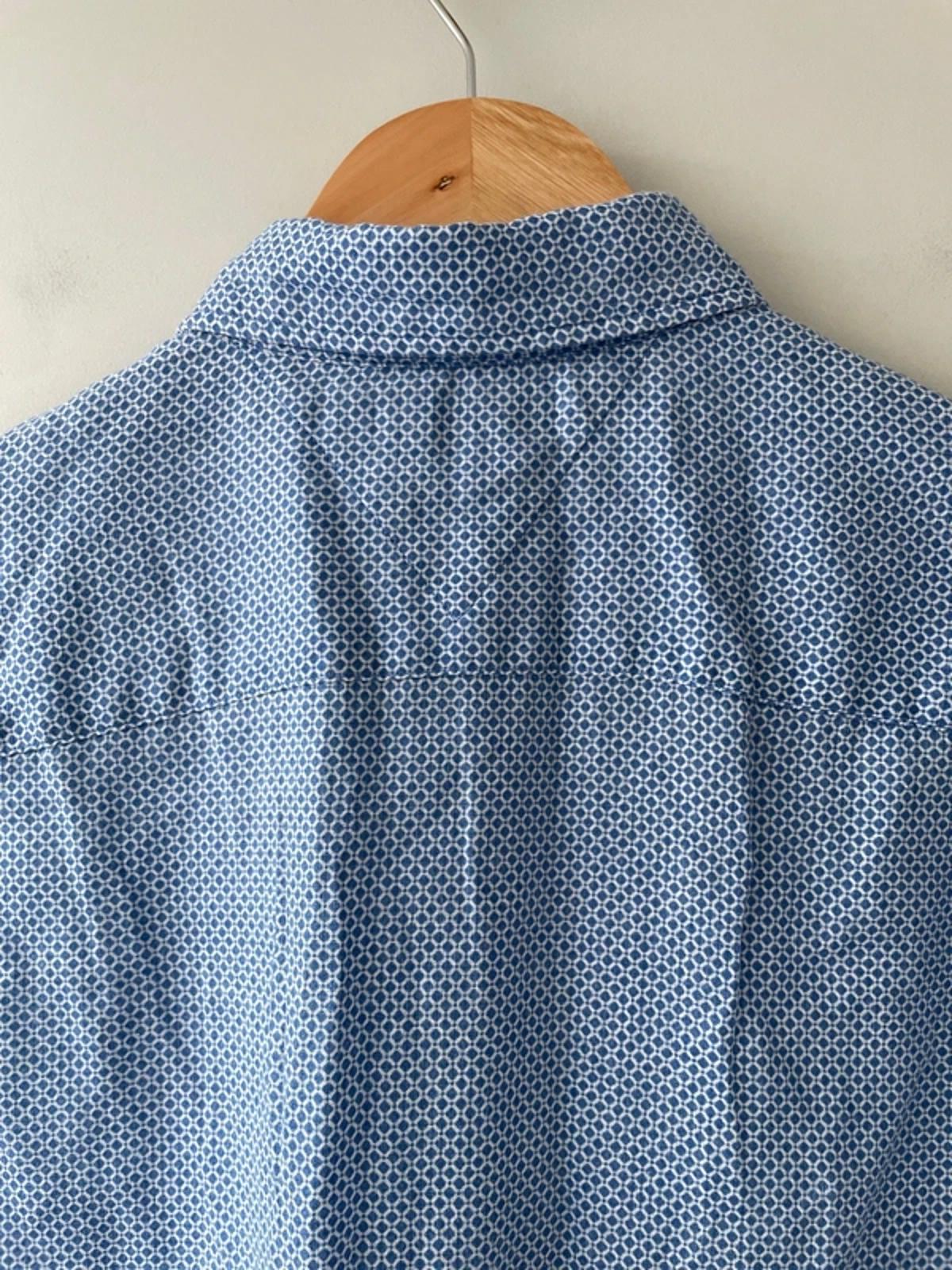 Men’s Tommy Hilfiger Premium Linen Short Sleeve Shirt In Blue - Small - 3017