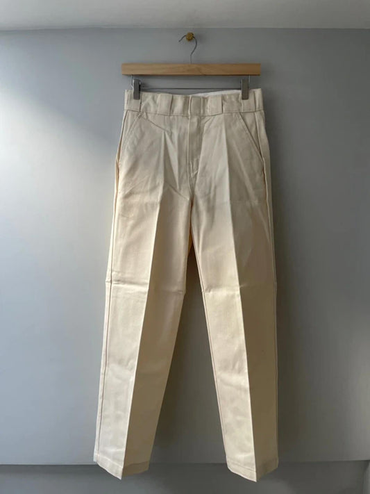 Women’s Dickies Elizaville Straight Leg Chino Trouser In Cream - W26/L29 - 3008