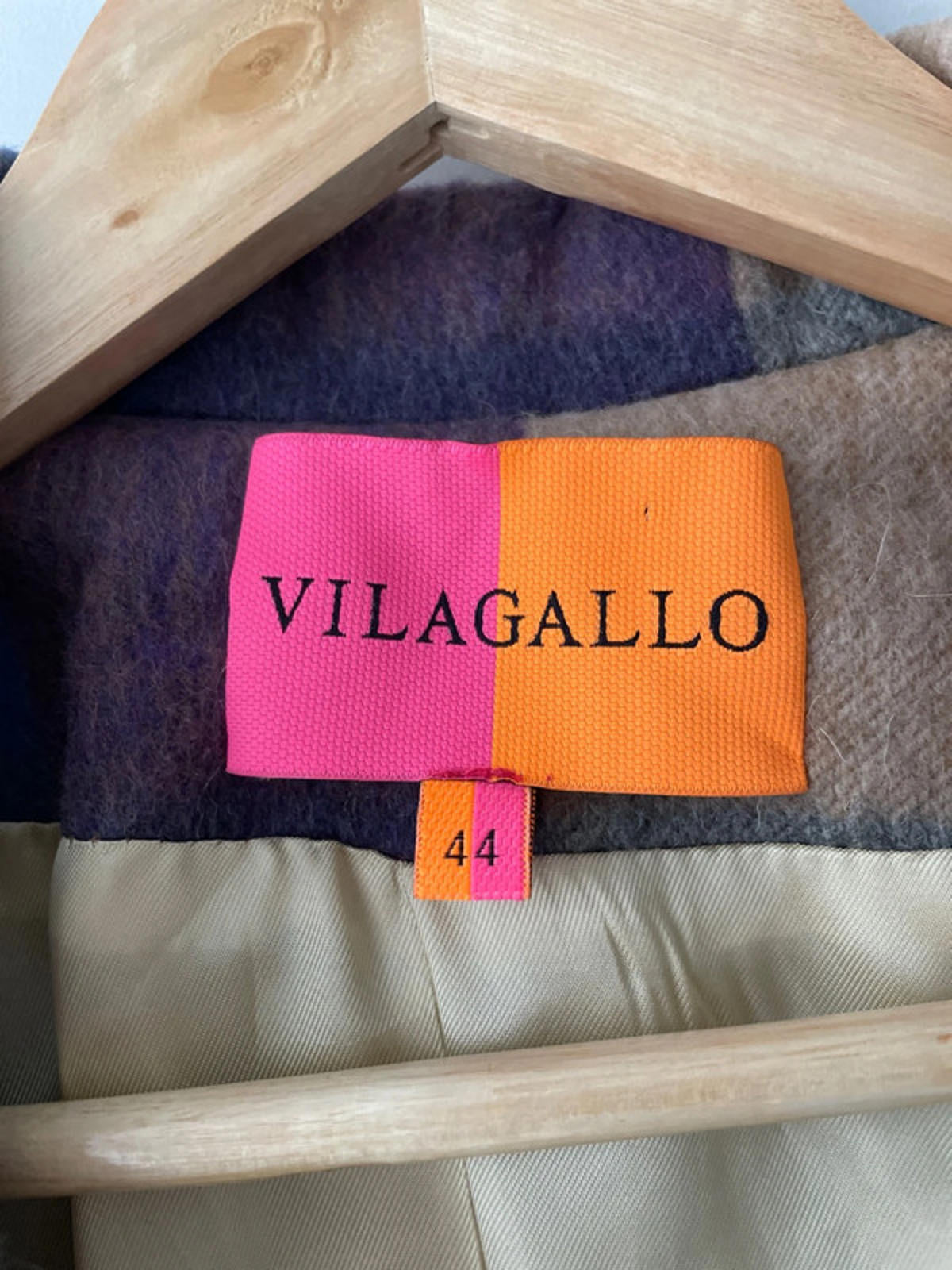 Women’s Vilagallo Premium Wool Checked Longline Overcoat Jacket - UK14 - 2452