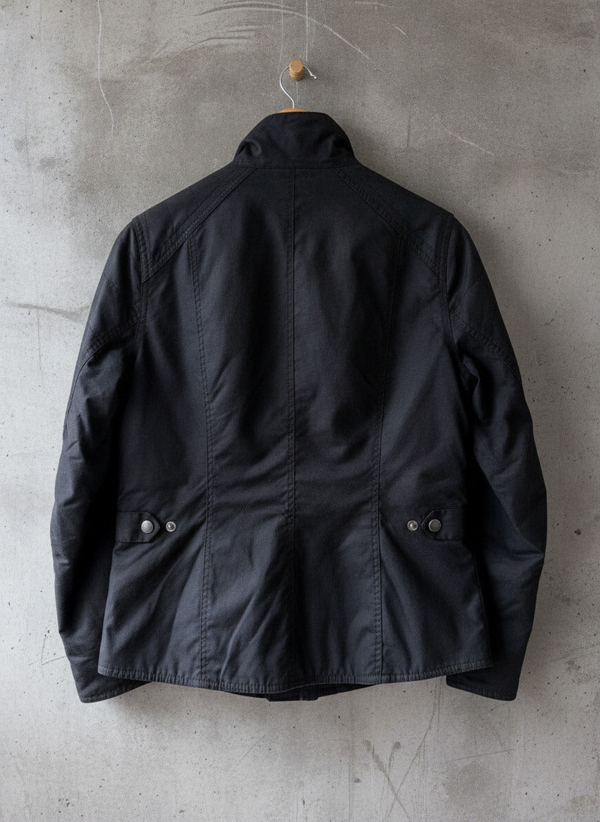 Women’s Barbour International Waxed Cotton Jacket In Black - Uk10 - 3661