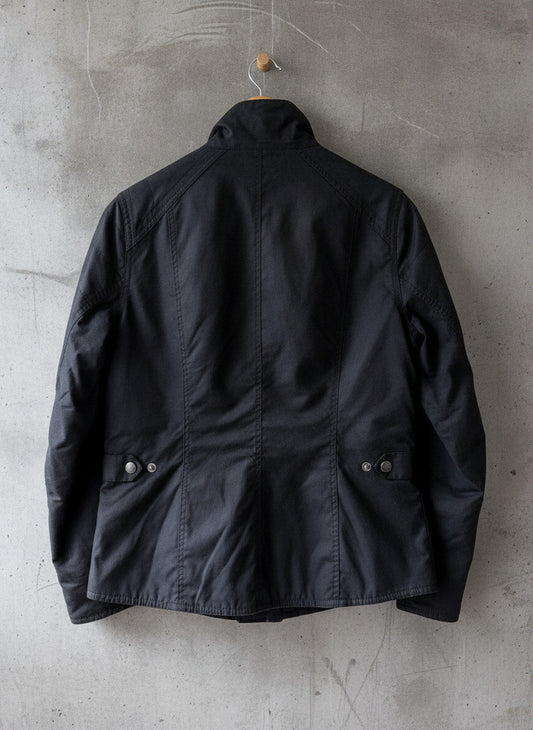 Women’s Barbour International Waxed Cotton Jacket In Black - Uk10 - 3661