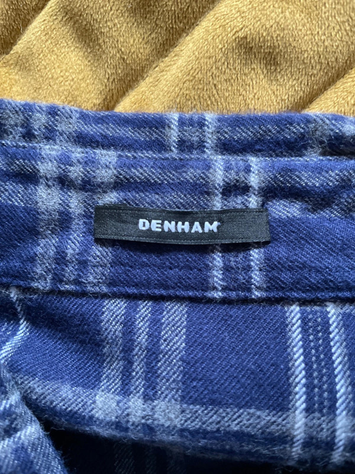 Men’s Denham Premium Brushed Cotton Check Shirt In Navy - Large - 1878