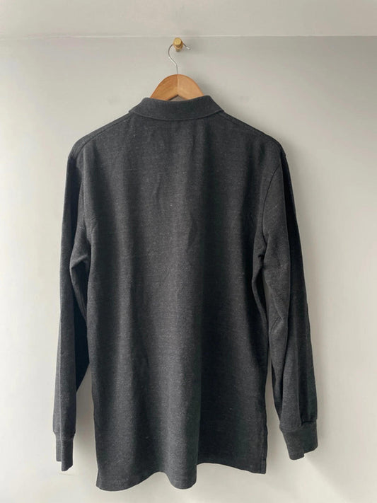 Men’s Ralph Lauren Premium Long Sleeve Polo In Grey - Medium - 2405