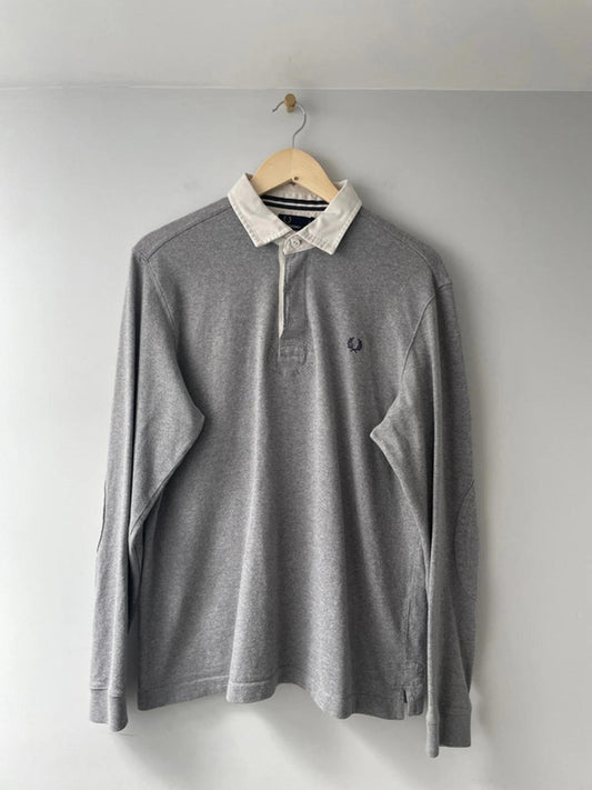 Men’s Fred Perry Long Sleeve Rugby Polo Top - Medium - 1999