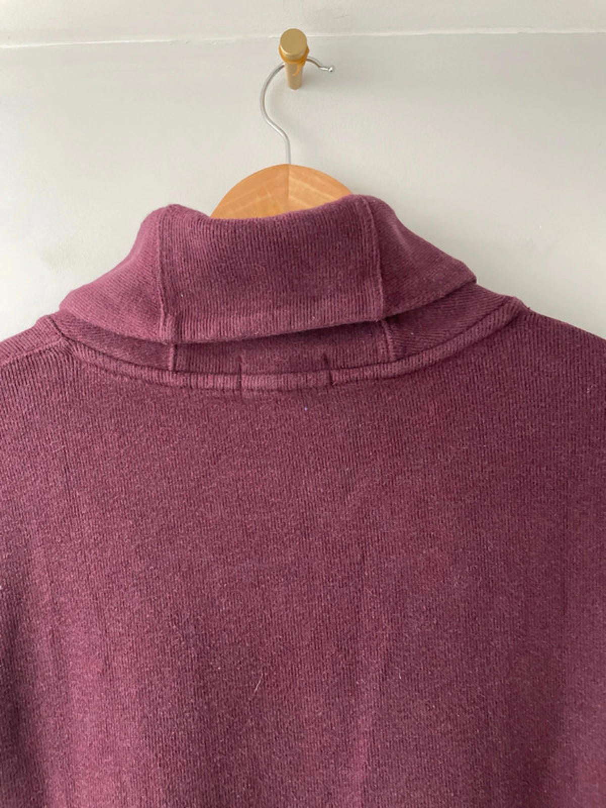 Men’s Ralph Lauren Shawl-Collared long Sleeve Jumper In Burgandy - XLarge - 2279