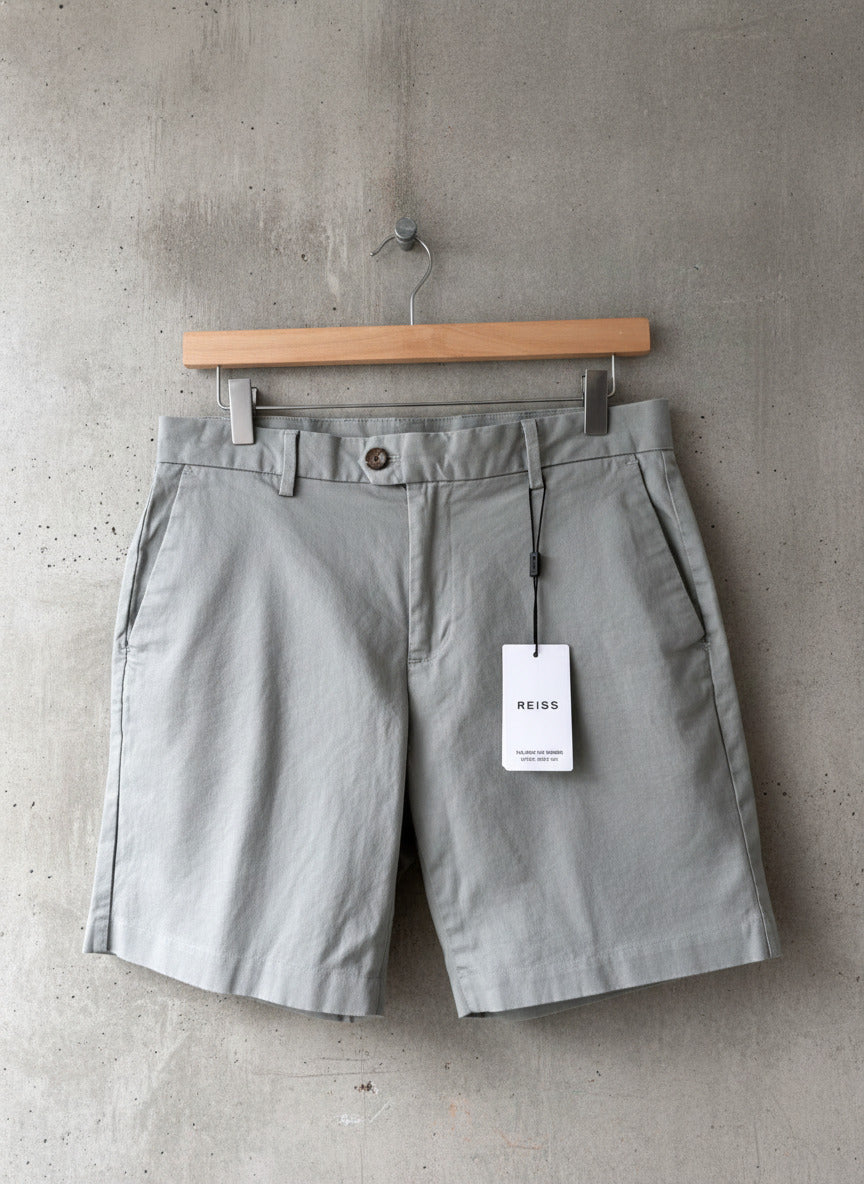 Women’s Reiss Premium Stretch Fit Classic Chino Shorts In Grey - W30 - 3255