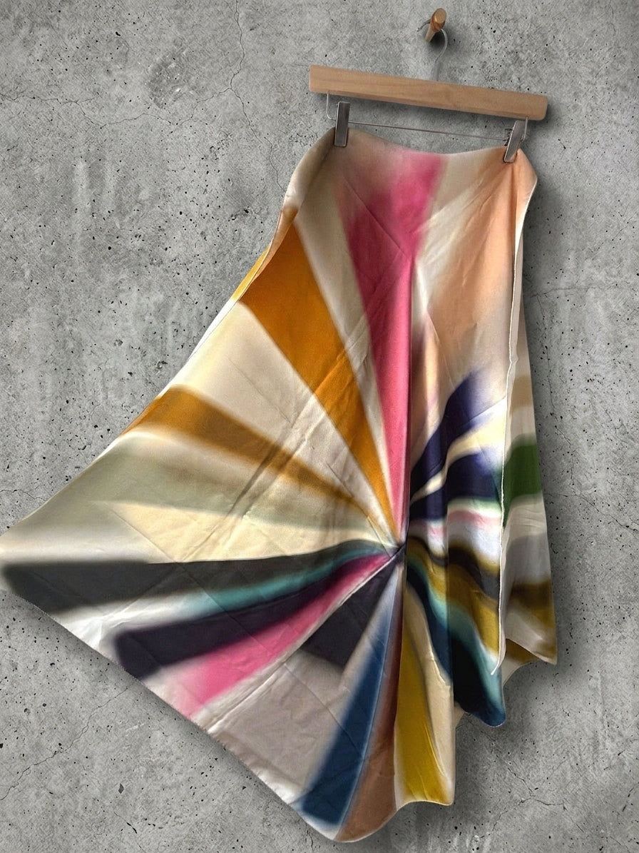 Unisex Paul Smith Large Silk Printed Multicolor Abstract Pattern Scarf - 3850