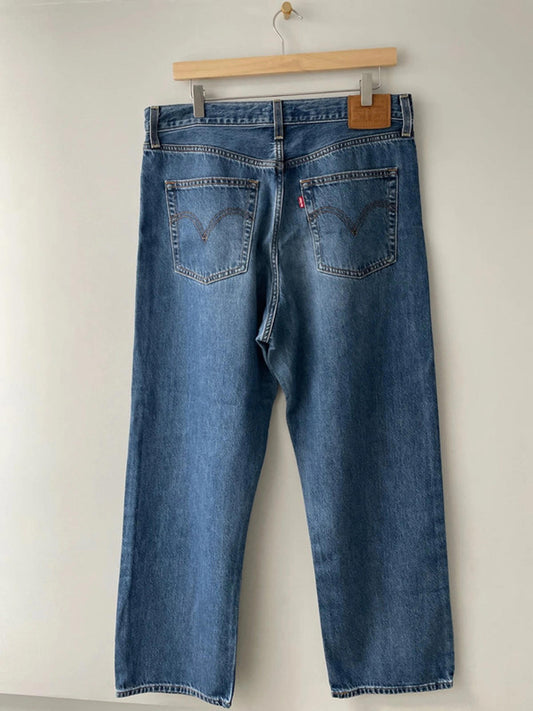 Women’s Levi’s High Waisted Ribcage Straight Fit Jeans In Navy - W32/L29 - 2370