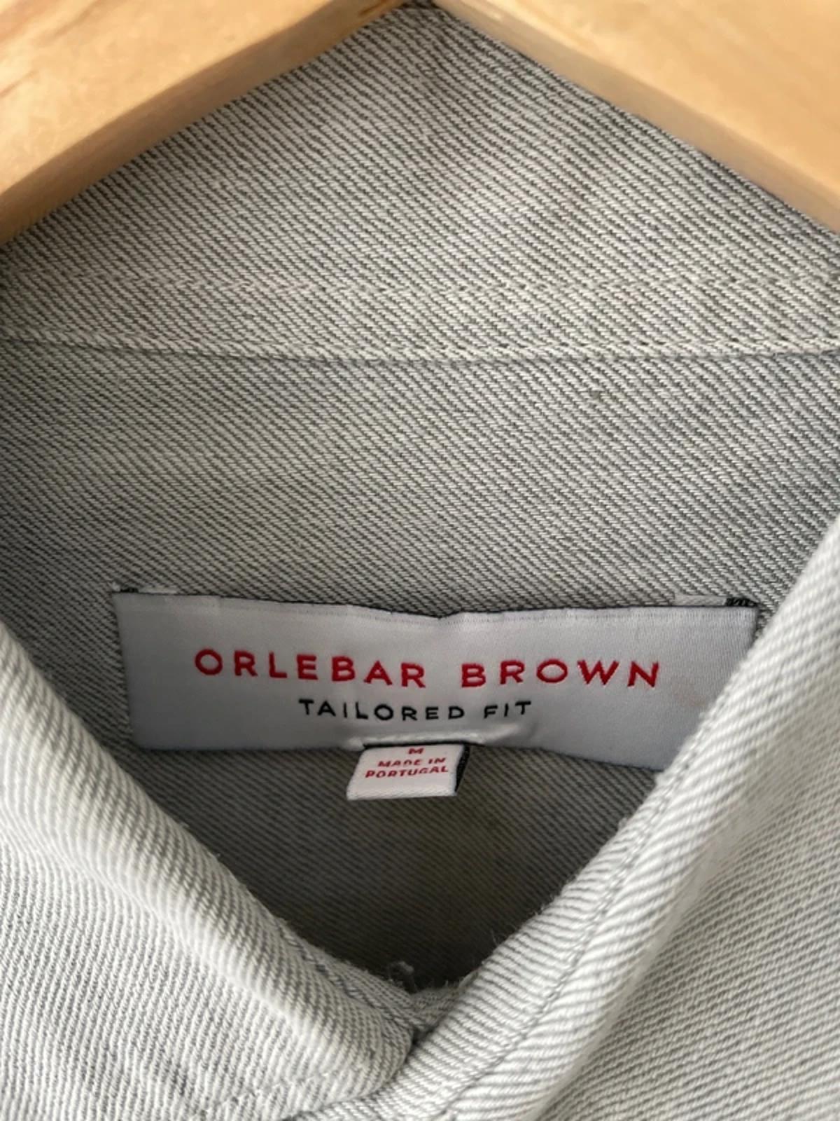 Men’s Orlebar Brown Premium Tailored Fit Long Sleeve Shirt in Grey - Medium - 2927