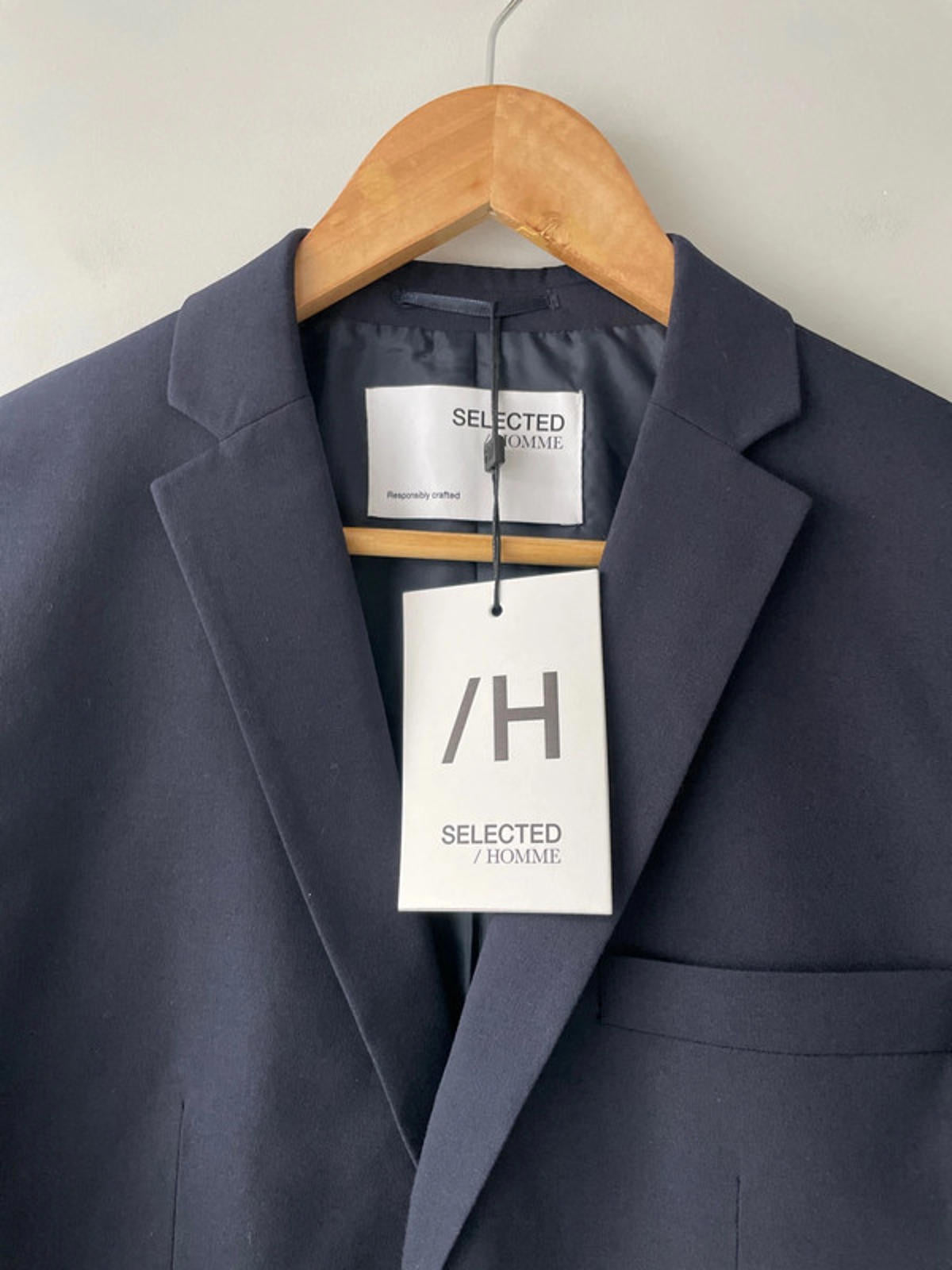 Men’s Selected Homme Double Button Blazer Jacket In Navy - 2283 - Medium