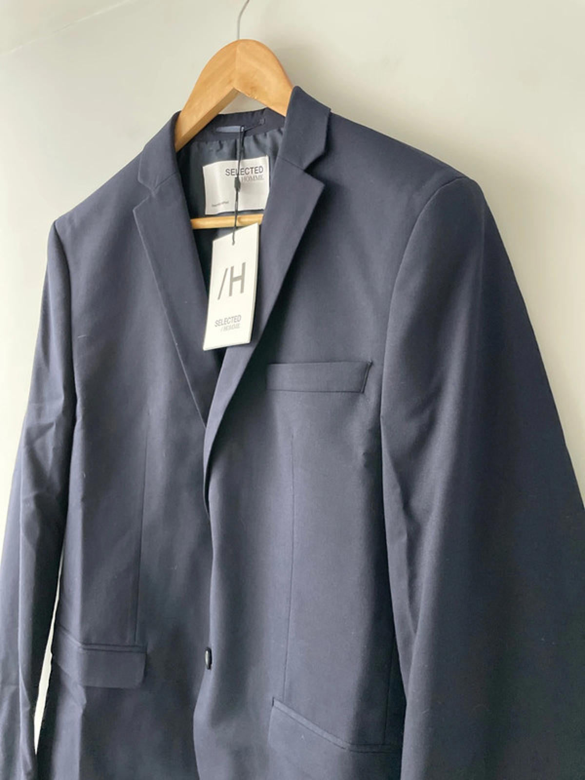 Men’s Selected Homme Double Button Blazer Jacket In Navy - 2283 - Medium