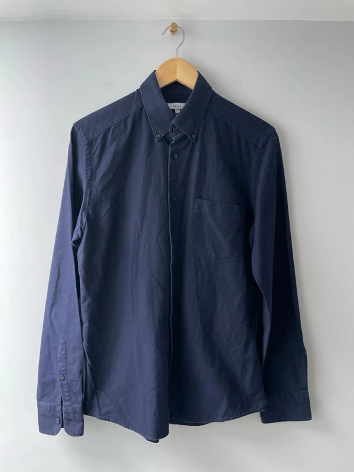 Men’s Reiss Slim Fit Long Sleeve Shirt In Navy - Medium - 2751